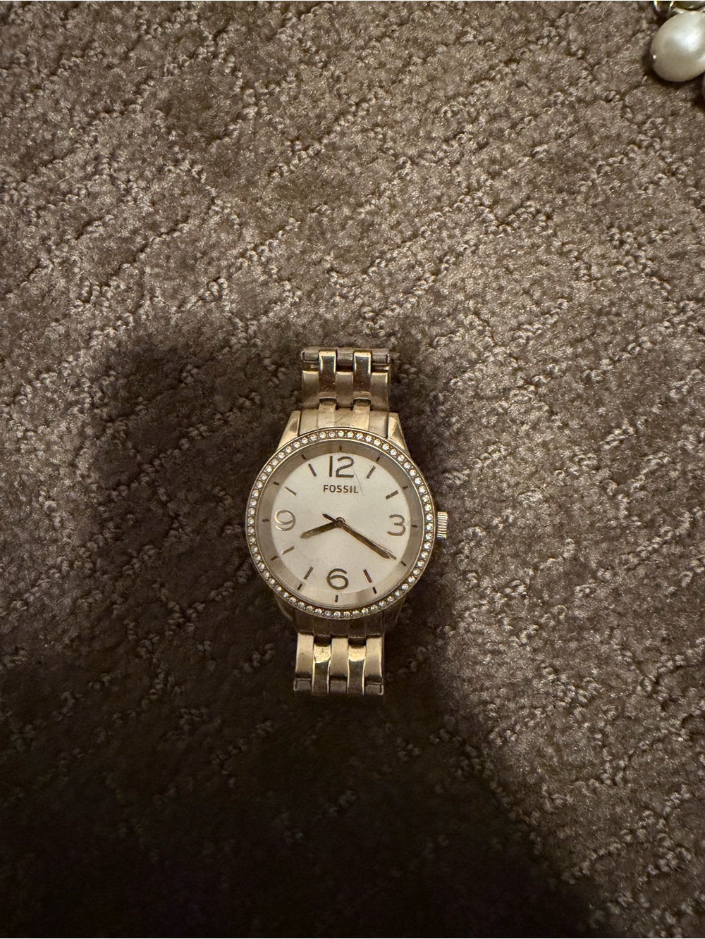 Fossil Women's Gold-Tone Crystal Accent Bracelet Watch - Picture 2 of 3